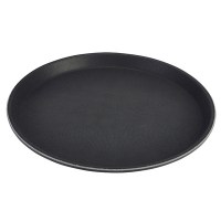 BLACK Non-Slip Round Tray